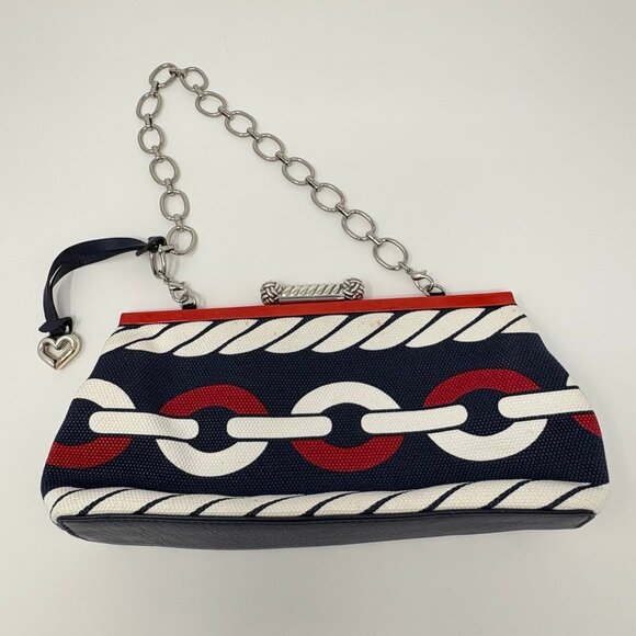 Brighton Nautical Chain Print Clutch with Chain Strap – Red, White & Blue - Picture 12 of 13